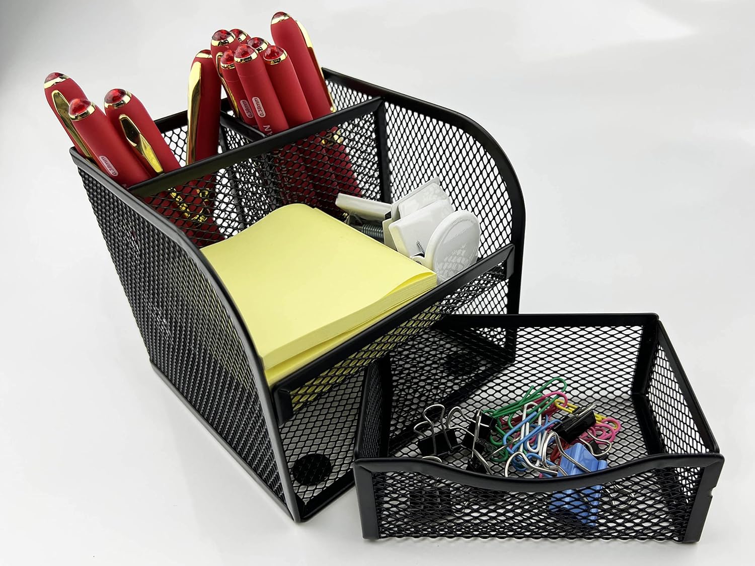 Black Square Metal Wire Mesh Pencil Holder Pencil Cup Pen Holder Set of 2 – Retail Promo