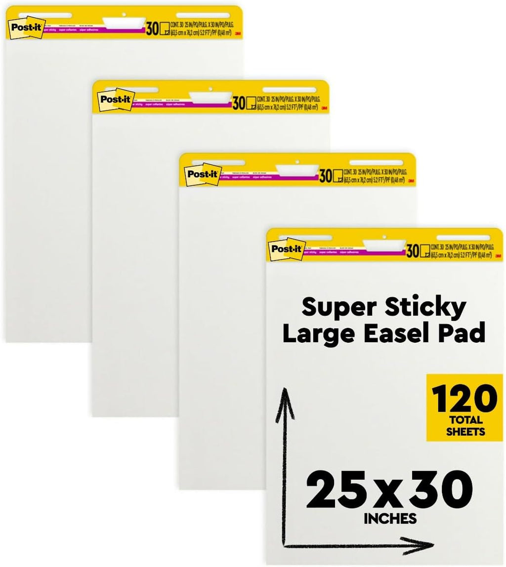 Super Sticky Easel Pad 30 Sheets/Pad 4 Pads – Retail Promo