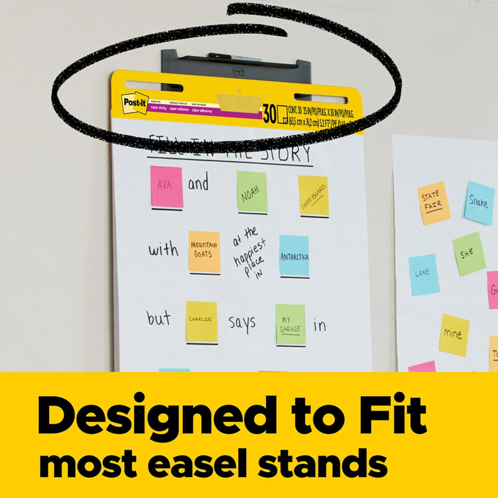 Super Sticky Easel Pad 30 Sheets/Pad 4 Pads – Retail Promo